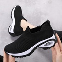 Women's Shoes Casual Joker Summer Air Cushion Running Shoes Fly-Woven Breathable Lazy Shoes Slip-on Sneakers