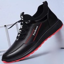[Single Cotton Same Style] Autumn and Winter Men's Trendy Shoes Casual Shoes Men's Running Sneakers Breathable Leather Shoes