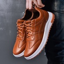 Leather Shoes Men's Single Cotton Same Style Comfortable Soft Bottom Soft Surface Casual Shoes PU Solid Color Sports Shoes Korean Style Fashion Men's Shoes
