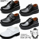 Children's leather shoes Boys Boys Boys black white buckle strap shoes school Leisure etiquette performance round leather shoes