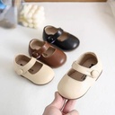 Children's rabbit girls' leather shoes spring British style toddler shoes soft bottom comfortable infant non-slip shoes