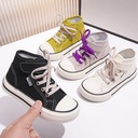 Children's high-top Magic stickers canvas shoes spring small medium and large boys and girls student board shoes Korean style Board Shoes