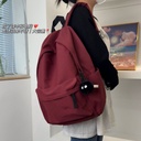 日式无印风书包女大学生韩版ins大容量纯色背包初高中生双肩包
