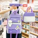 schoolbag female Korean junior high school student large capacity backpack backpack insulated lunch box bag