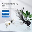 wave climbing bionic feather fly fly hook barbed fishing hook color wave climbing bait mini fishing gear accessories