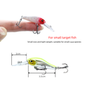 Japan Micro Luya Bait Horse Mouth Bait Long Tongue Plate Slow Sink Mino 3.5cm2.4g Deep Diving Mino