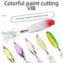 Colorful oblique cut sequins metal vib feather three hooks Luya bait horse mouth oblique mouth black fish Mandarin fish fake bait