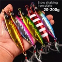 slow-shaking big iron plate bait falling deep sea sea fishing boat fishing golden gun smoke boy Spanish mackerel 20~200 grams