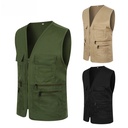 Outdoor Fishing Vest Work Clothes Multi-Pocket V-Neck Photography Work Clothes Reporter Work Clothes Vest Volunteer Vest