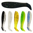 Miniature two-color T-tail PVC soft worm 4cm1g5cm2g black pit bass fish fish and fishtail miniature fake bait