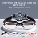 Swimming Goggles Waterproof Anti-fog HD Flat Light Myopia Adult Swimming Glasses Large Frame Swimming Goggles