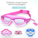 新款高清儿童泳镜男女童防雾游泳眼镜大框护目镜舒适硅胶连体耳塞