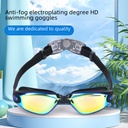 for boys and girls colorful electroplated anti-fog goggles comfortable watertight goggles adjustable glasses with glasses