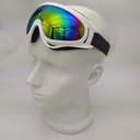 X400炫彩象牙白防风镜885海绵柔软滑雪风镜防尘护目镜劳保眼镜
