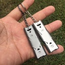 Stainless steel dual-frequency survival whistle double-tube outdoor survival life-saving whistle equipment EDC tools can do LOGo