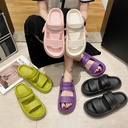 Women's summer outdoor sandals fashion online red fairy two-way couple Beach muffin non-slip platform slippers
