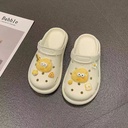 Internet celebrity DIY thick-soled hole shoes for girls summer home cute cartoon closed toe poop feeling outdoor beach sandals