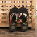 Summer folk style flip-flops women's Bohemian satin with casual limp heel beach slippers