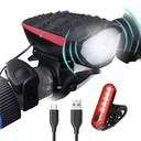 7588 bicycle USB charging headlight Horn Mountain bike loud electric horn two-in-one car light Horn Bell