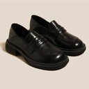 Super Soft Leather Shoes Women's Korean Style Thick Heel Retro British Style Slip-on Two-Piece JK Love Shoes