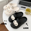 Women's Cave Shoes for Summer Outer Wear Cute Big Eyes Funny Baotou Thick Sole Dung Feeling Two-Wear Non-Slip Beach Sandals