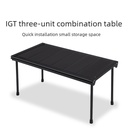 IGT free combination table outdoor folding table hole table with hook stainless steel storage box camping barbecue table