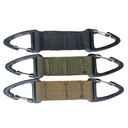 Outdoor Multi-functional tactical nylon ribbon backpack hanging buckle double point triangle buckle carabiner two-way quick hanging keychain