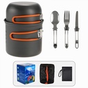 Outdoor Camping Cookware Outdoor Set Pot Portable Camping Cookware Backpacker Portable Set Knife, Fork and Spoon Set Pot