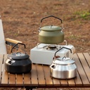 户外304不锈钢烧水壶 户外烧水壶野营茶壶野外炉具可折叠便携炊具