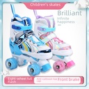 Skates Children 2-5-8-10 Years Old Beginner Baby Four-wheel Flash Wheel Double Row Roller Skate for Boys and Girls