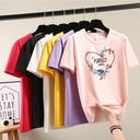 Summer Korean Style Short-sleeved T-shirt Women's Trendy Student Casual Round Neck Top Large Size Women's
