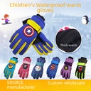 Winter children's ski gloves outdoor sports plus velvet padded gloves waterproof windproof warm riding gloves