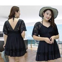 Plus size 200kg plus fat plus size swimsuit women's fat belly slimming fashion loose conservative hot spring skirt