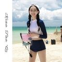 Pear Card Swimsuit Women's Slim-looking Belly-covering Cute Japanese Girl's Long-sleeved Sunscreen High-waisted Student Hot Spring Swimsuit