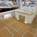 Machinable Brown black bottom anti-friction anti-aging yacht RV bathroom EVA anti-slip mat imitation teak deck mat