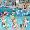 Inflatable Floating Row Adult Water Inflatable Recliner Bowknot Water Floating Bed Four-tube Inflatable Hammock Floating Row