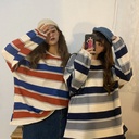 Internet Trendy T-Shirt Women's ins Super Hot Striped Long-sleeved Top Autumn Korean Style Loose Student Base Shirt