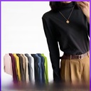 [Factory Outlet] De Rong Thickened 12-Color Semi-High Neck Base Shirt Women's Warm Top Slim-Fit Slimming All-Match