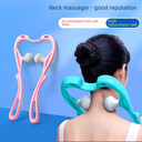 Cervical vertebra massager manual cervical vertebra massager multifunctional neck massager double ball press fitness massage equipment