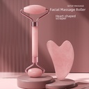 Face roller massager non-powder Crystal Jade resin manual Jade push face double head ball massage stick beauty set