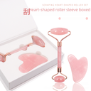 Powder Crystal Jade Dongling Jade Heart Shaped Scraping Beauty Scraping Massage Face Special Jade Roller Massager Set