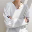 Autumn texture casual lazy style waffle loose long sleeve T-shirt women's solid color thin top