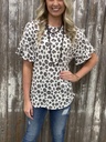 Summer street hipster pullover leopard crew neck loose women's T-shirt