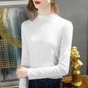 Modal Base Shirt Women's Half-turtleneck Autumn and Winter Women's Long-sleeved Stylike Slim-fit Solid Color Top