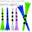 Cross border golf nail stripe printing golf tee five claw plastic ball nail plastic tee spot
