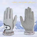 Golf Gloves Ladies autumn and winter plus velvet warm non-slip gloves silicone non-slip wear-resistant touch screen 1 pair