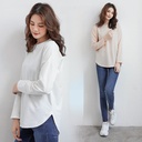 Lotte Spring and Autumn Solid Color Simple T-shirt Women's Long-sleeved Fashionable Base Shirt Top Inner Wear Outer Wear Slim