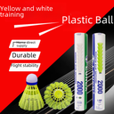 厂家直供比赛训练尼龙羽毛球12只装耐打稳定室内外黄白娱乐塑料球