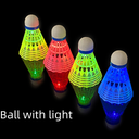 Bestcard luminous badminton windproof plastic nylon ball with lights LED night luminous ball outdoor training