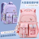 Schoolbag for Primary School Students Women's Cartoon Cute Large Capacity Lightweight Backpack for Reducing Spine and Protecting Spine